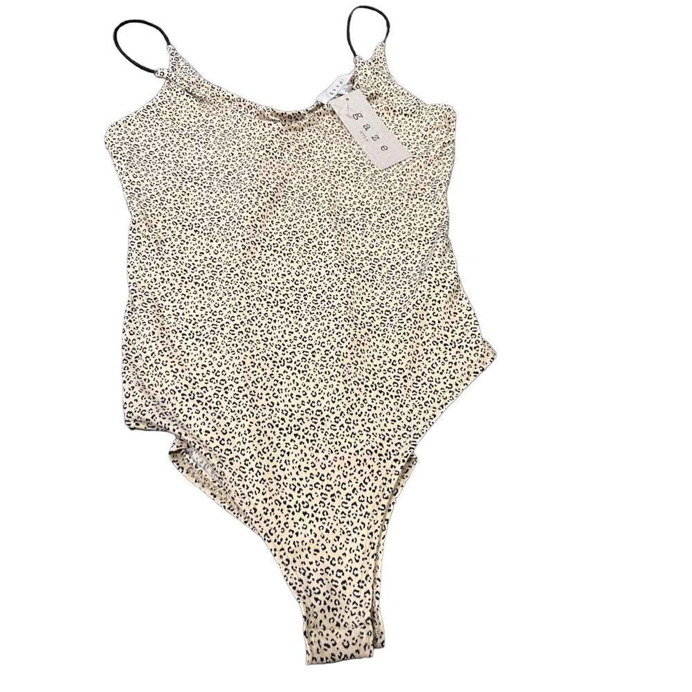 Gaze Leopard Cheetah Print Bodysuit  Size S